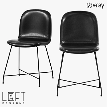 LoftDesigne 2473 Metal & Leather Chair 3D model image 1 