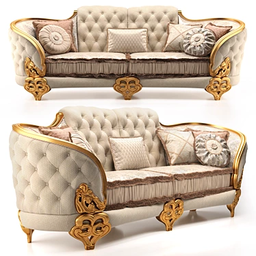 Luxurious Boboli Double Sofa: Italian Craftsmanship at Its Finest 3D model image 1 