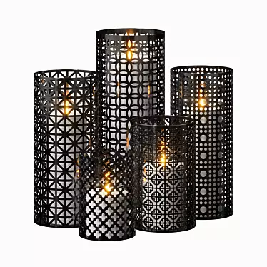 Exquisite Moroccan Lanterns: Union Jack, Cloverleaf, and More! 3D model image 1 