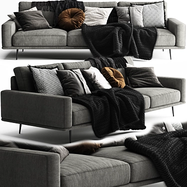BoConcept Carlton Sofa: Scandinavian Elegance 3D model image 1 