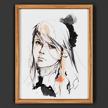 Wooden Frame Artwork 3D model image 1 