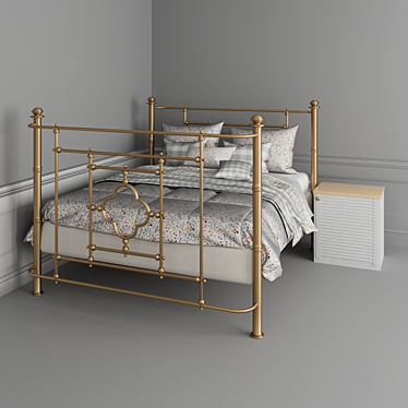 Elegant Provence-style Bed 3D model image 1 