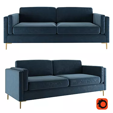 Rosalina 84 Blue Velvet Sofa