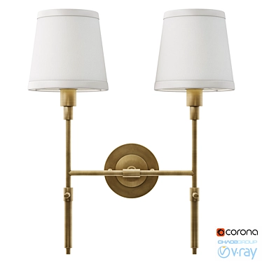 Dantone Home Buckingham Double Sconce 3D model image 1 