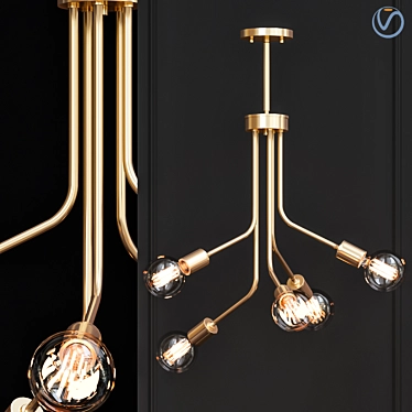 Elegant Chrome Pendant Light 3D model image 1 