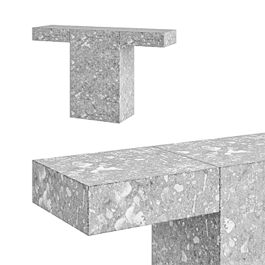 Elegant Modulor Console in Polished Stone 3D model image 1 