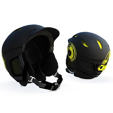 Sleek Black Ski Helmet 3D model image 1 