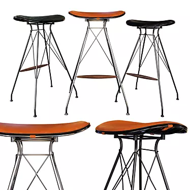 Modern Wire Bar Stool: Sleek and Stylish 3D model image 1 