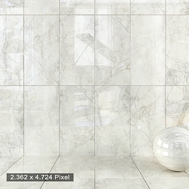 Silver River Light Wall Tiles - Elegant Marble 3D model image 1 