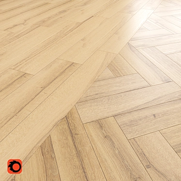 Skogen Beige Wood Floor Tile - Textured Beige Matt Finish 3D model image 1 