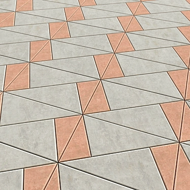 Triangular Paving Plates: Versatile, Textured, Two-tone 3D model image 1 