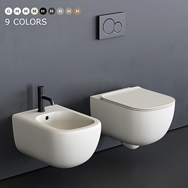 Cielo Era Wall-Hung WC: Modern and Sleek Ceramic Toilet 3D model image 1 