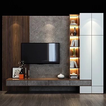 30-Inch TV Shelf: Stylish & Practical 3D model image 1 