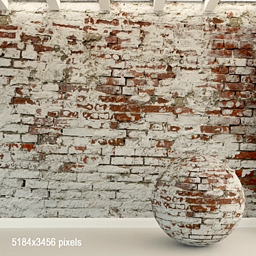 Vintage Brick Wall Texture 3D model image 1 