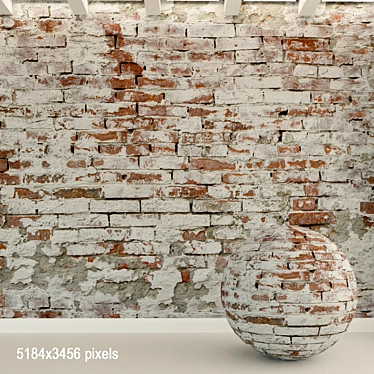 Antique Brick Wall Texture 3D model image 1 