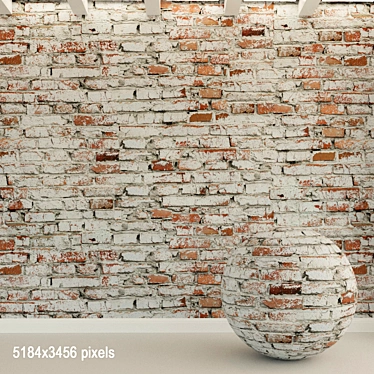 Vintage Brick Wall Texture 3D model image 1 