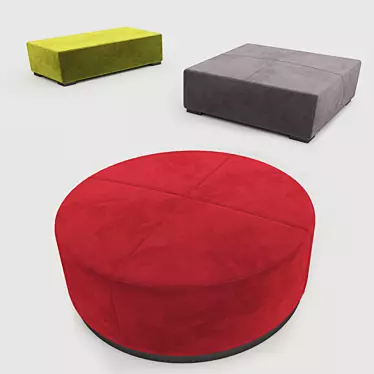 Meridiani Brons Pouf & Benches: Stylish & Versatile 3D model image 1 