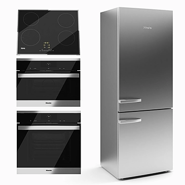 Miele Appliance Set: Induction Hob, Fridge Freezer, Steam Oven & V-Ray 3.6 3D model image 1 