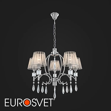 Capri Classic Chandelier with Lampshades 3D model image 1 