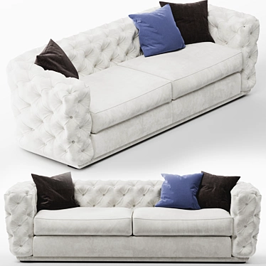 Regal Chesterfield Sofa: The Epitome of Luxury. 3D model image 1 