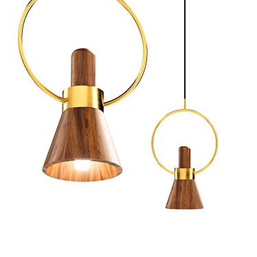 Scandinavian Wooden Pendant Light 3D model image 1 