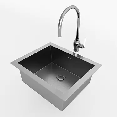 Stainless Steel Single Kitchen Sink 3D model image 1 