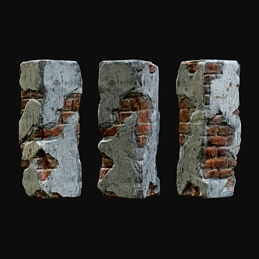 Vintage Weathered Pillar 3D model image 1 