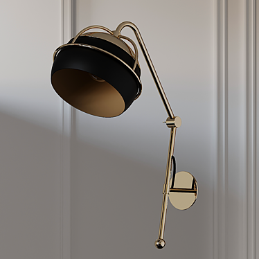 Title: Sleek Black Widow Wall Sconce 3D model image 1 