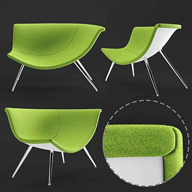 Modern Felt Armchair: mminterier No4s 3D model image 1 