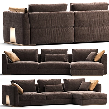 Cantori Montecarlo Angolare Sofa: Elegant and Spacious 3D model image 1 