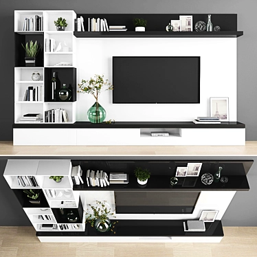 Modern TV Stand Set: Polys 173458 Verts 204595 3D model image 1 