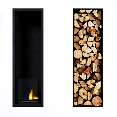 Moderno Nero: TEKA Bioethanol Wall Fireplace 3D model image 1 