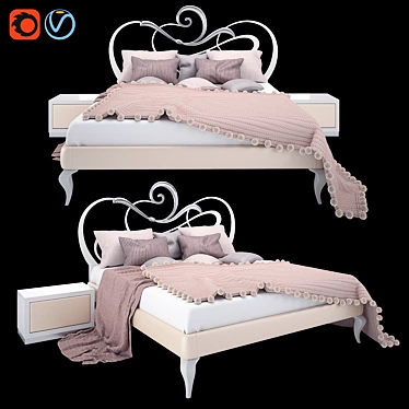 Corte ZARI Scarlet Bed: Sleek Italian Design 3D model image 1 