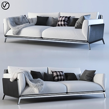 Ashley Poly Sofa: Modern Comfort 3D model image 1 