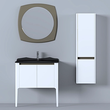 Modern Bathroom Furniture Set | Troy2 80cm 3D model image 1 
