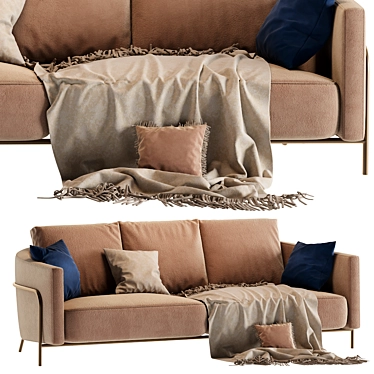 Luxury Velvet Sofa - Formitalia GIULIA 3D model image 1 