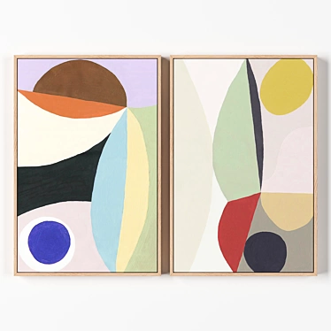 Wooden Frame Collection: Set of 1 (360x540mm) Paintings 3D model image 1 