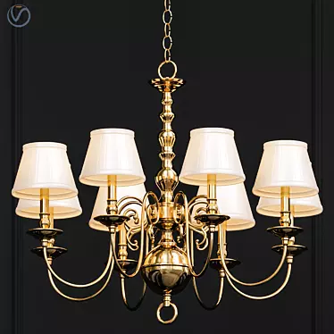 Glowing Elegance: Chandelier Bourbon 3D model image 1 