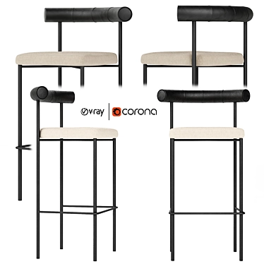 Kashmir Barstool: Sleek Design 3D model image 1 