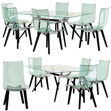 Modern White Dining Chair: NATURAL ZEBRA 3D model image 1 