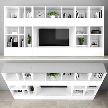 Minimalist TV Stand Set 077 3D model image 1 