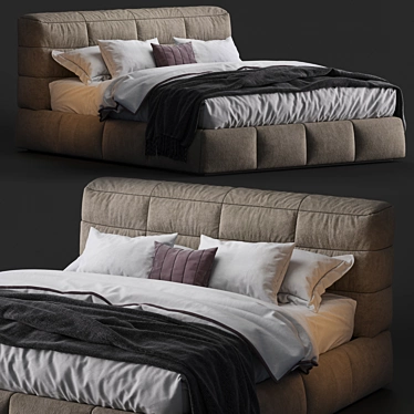 Modern Italian DUNN Bed 3D model image 1 