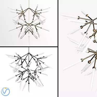 Modern Spur Chandelier: Elegant & Stylish 3D model image 1 