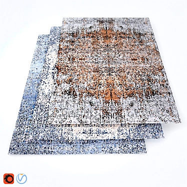 Luxury Silk & Wool Nepalese Carpet 3D model image 1 