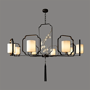 Elegant Chinese Ceiling Fixture 3D model image 1 