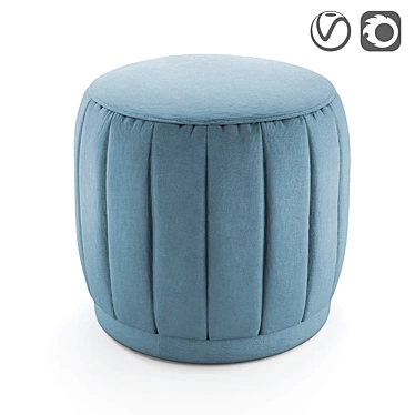 Vintage Velvet Pouf: Leone 3D model image 1 