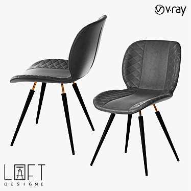 LoftDesign Metal & Faux Leather Chair 3D model image 1 