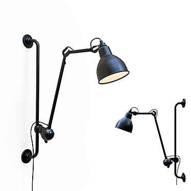 Versatile Wall-Mounted Adjustable Lamp 3D model image 1 