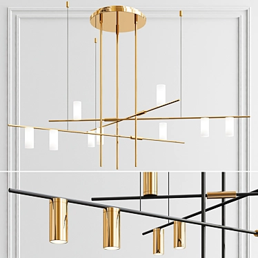 Sleek Elegance: TossB Minimalist Chandelier 3D model image 1 