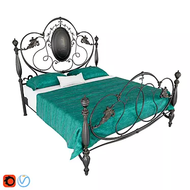 Elegant Italian Caruso Bed 3D model image 1 